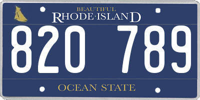 RI license plate 820789