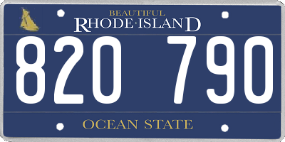 RI license plate 820790
