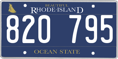 RI license plate 820795