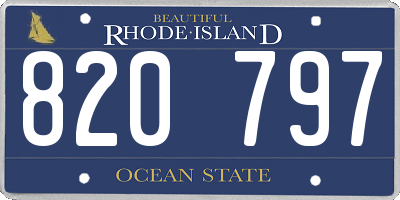 RI license plate 820797