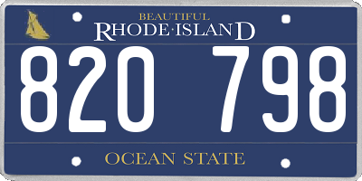 RI license plate 820798