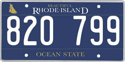 RI license plate 820799