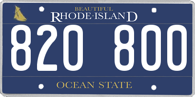 RI license plate 820800