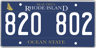 RI license plate 820802