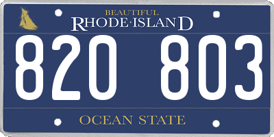 RI license plate 820803