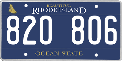 RI license plate 820806