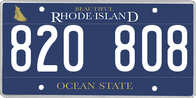 RI license plate 820808