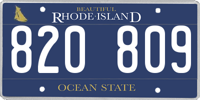 RI license plate 820809