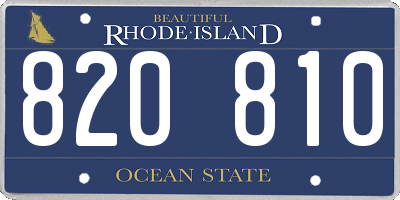 RI license plate 820810