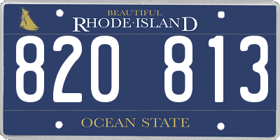 RI license plate 820813