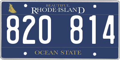 RI license plate 820814
