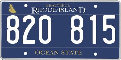 RI license plate 820815