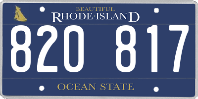 RI license plate 820817
