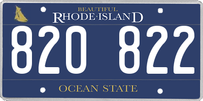 RI license plate 820822