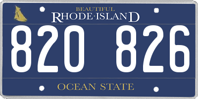 RI license plate 820826