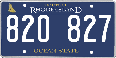 RI license plate 820827