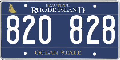 RI license plate 820828
