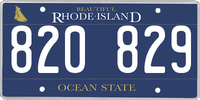 RI license plate 820829