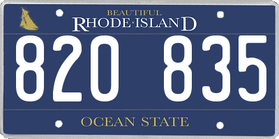 RI license plate 820835