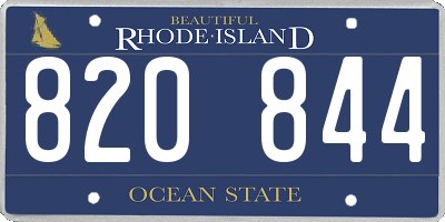 RI license plate 820844