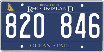 RI license plate 820846