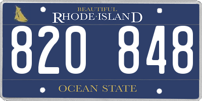 RI license plate 820848