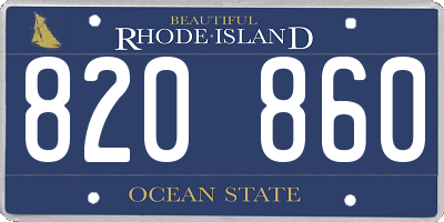 RI license plate 820860