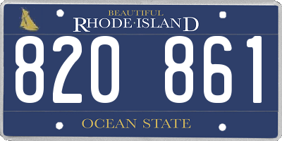 RI license plate 820861