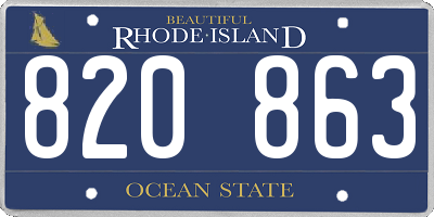 RI license plate 820863