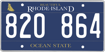 RI license plate 820864