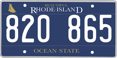 RI license plate 820865
