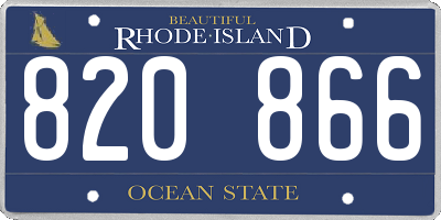 RI license plate 820866