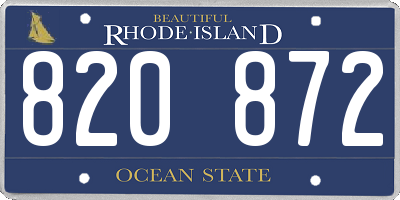 RI license plate 820872