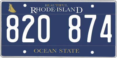 RI license plate 820874