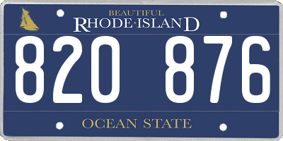 RI license plate 820876