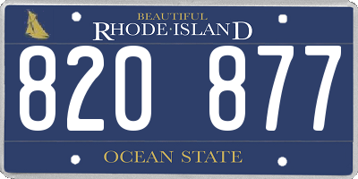 RI license plate 820877