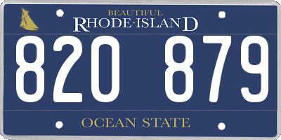 RI license plate 820879