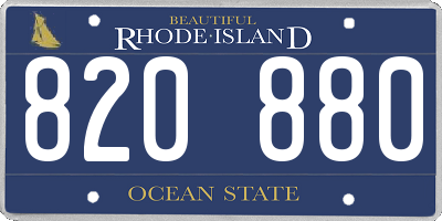 RI license plate 820880