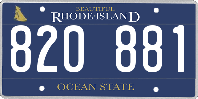 RI license plate 820881