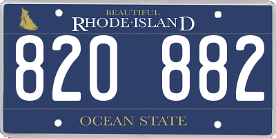 RI license plate 820882