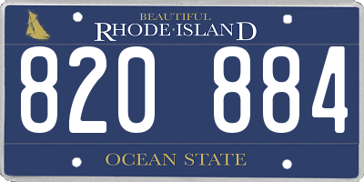 RI license plate 820884