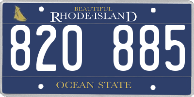 RI license plate 820885