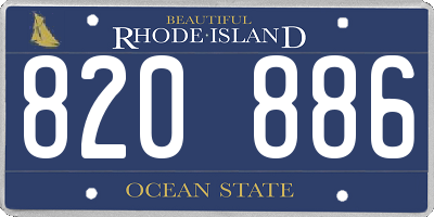 RI license plate 820886