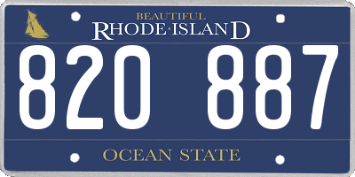 RI license plate 820887