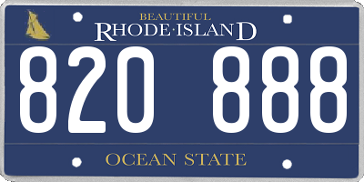 RI license plate 820888