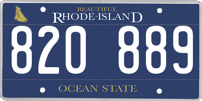 RI license plate 820889