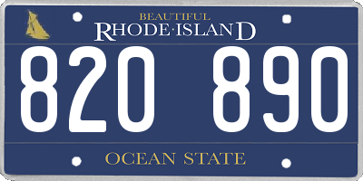 RI license plate 820890