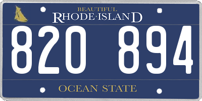 RI license plate 820894