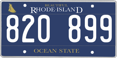 RI license plate 820899