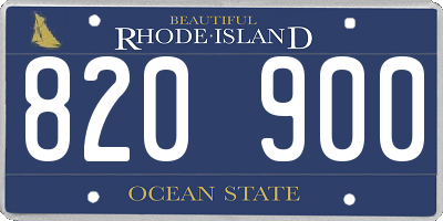 RI license plate 820900